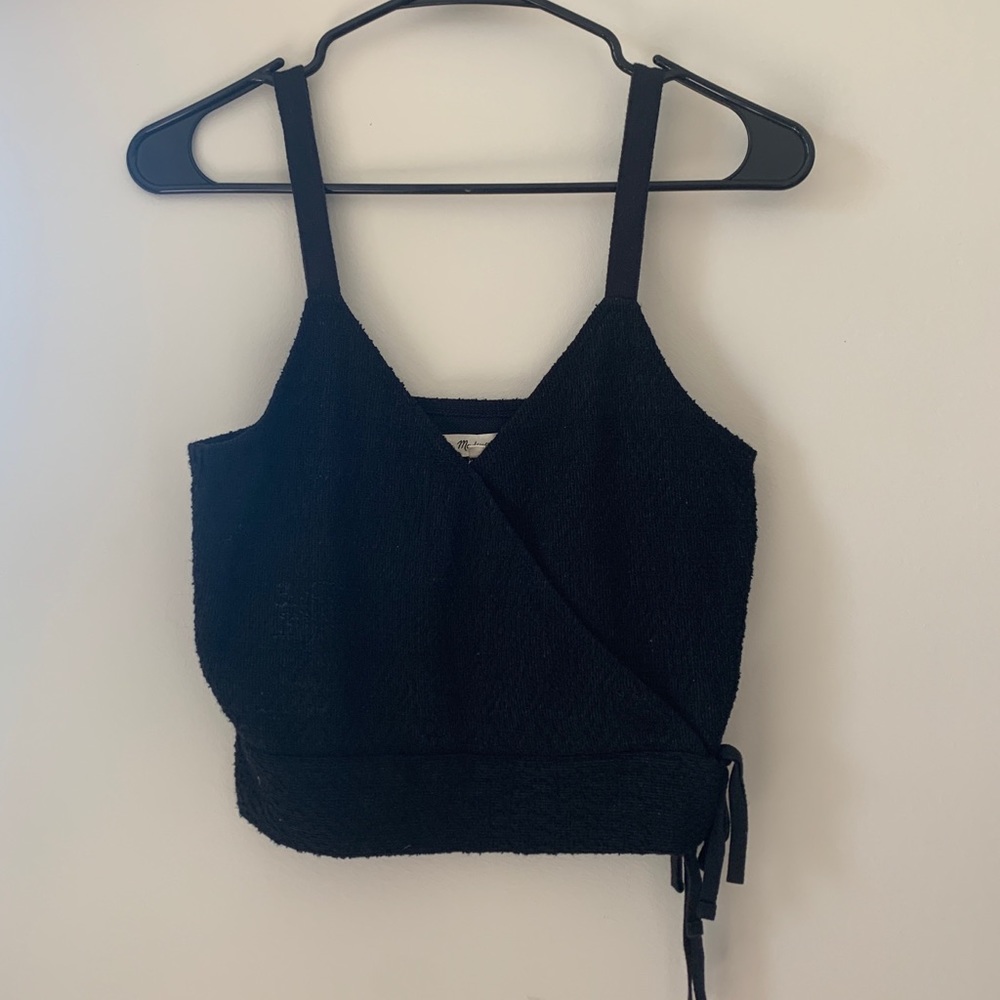 Madewell Black Knit Tank with Side Ties, XXS